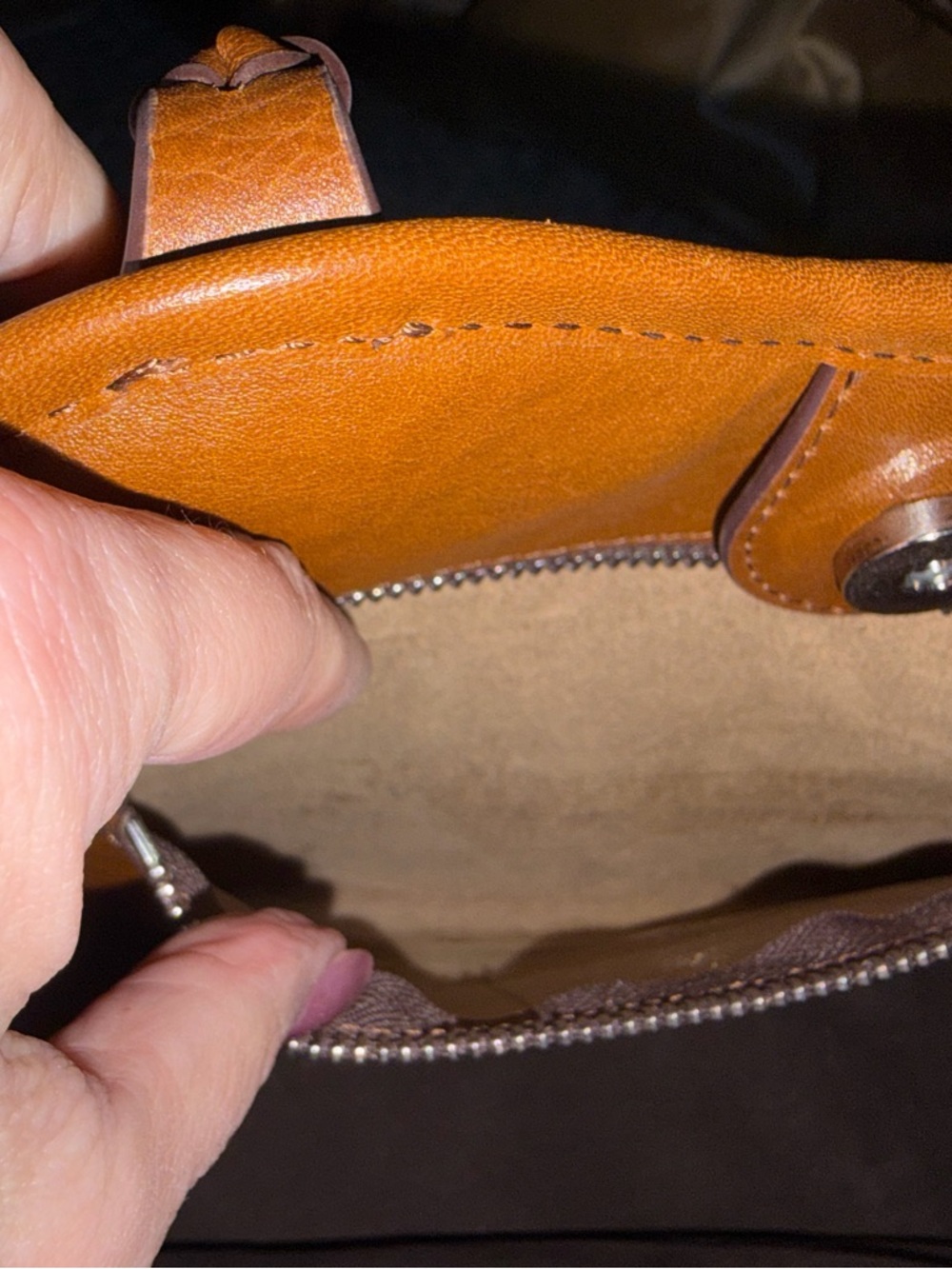 Brighton Riva Russet Leather Tote with Heart Charm - Picture 12 of 13